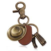 Zinc Alloy Key Clasp, Faux Leather, with Zinc Alloy, plated, fashion jewelry, 120mm 
