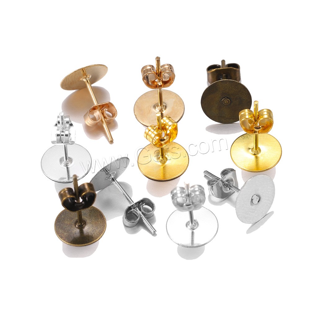 Eisen Ohrring Stecker, plattiert, DIY & verschiedene Größen vorhanden, keine, verkauft von setzen
