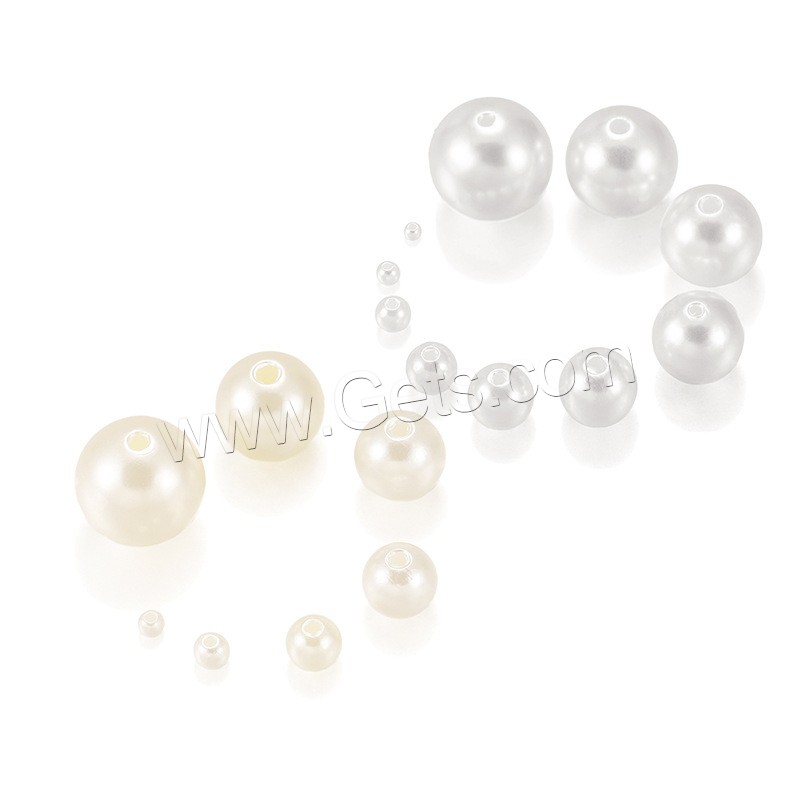 ABS Plastic Pearl Beads, Round, DIY & different size for choice, more colors for choice, 10Bags/Lot, Sold By Lot