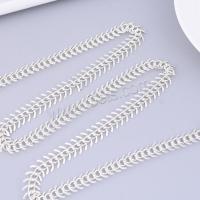 Brass Wheat Chain, silver color plated, DIY, metallic color plated, 11mm 