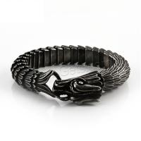 Men Bracelet, Stainless Steel, gun black plated, vintage & for man, metallic color plated Approx 8.66 Inch 