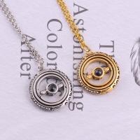 Zinc Alloy Miniature Projection Necklace, with Gemstone, plated, with letter pattern & for woman & hollow 28.5mm Approx 23.62 Inch 