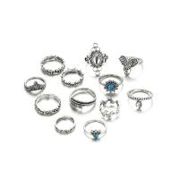 Zink-Legierung Ring Set, Zinklegierung, Modeschmuck, Silberfarbe, verkauft von setzen
