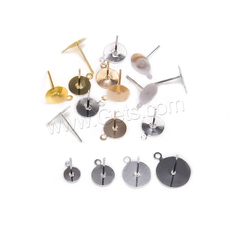 Eisen Ohrring Stecker, plattiert, DIY & verschiedene Größen vorhanden, keine, 200PCs/Tasche, verkauft von Tasche