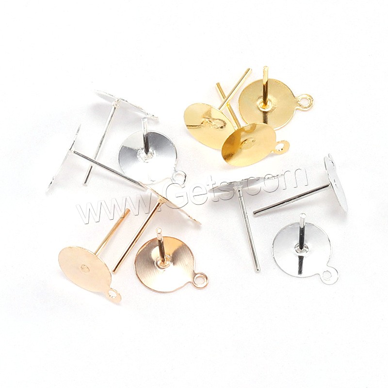 Eisen Ohrring Stecker, plattiert, DIY & verschiedene Größen vorhanden, keine, 200PCs/Tasche, verkauft von Tasche