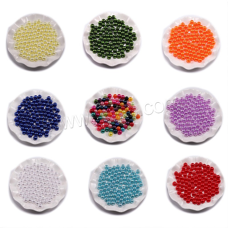 ABS Plastic Pearl Beads, Round, DIY & different size for choice, more colors for choice, Sold By Bag