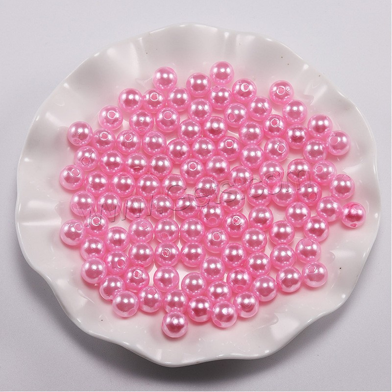 ABS Plastic Pearl Beads, Round, DIY & different size for choice, more colors for choice, Sold By Bag