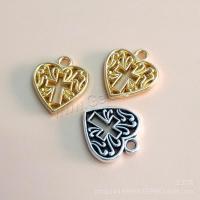 Zinc Alloy Heart Pendants, plated, DIY & hollow 
