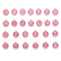 Zinc Alloy Enamel Pendants, plated, double-sided enamel & DIY & with letter pattern Approx 1mm 