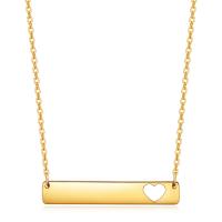 Titanium Steel Jewelry Necklace, with 2inch extender chain, Rectangle, gold color plated, oval chain & for woman Approx 15.7 Inch 