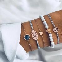 Zinc Alloy Bracelet Set, 5 pieces & fashion jewelry, mixed colors 