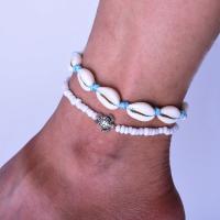 Zinc Alloy Anklet, with Shell, 5 pieces & fashion jewelry 