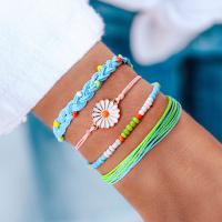 Mode Wachsschnur Armbänder, mit Seedbead, Modeschmuck, gemischte Farben, verkauft von setzen