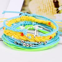 Mode créer Bracelets cordon de cire, corde de cire, avec Seedbead, bijoux de mode, couleurs mélangées, Vendu par fixé