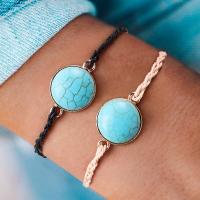 Fashion Create Wax Cord Bracelets, with turquoise, fashion jewelry 