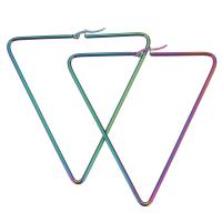 Stainless Steel Hoop Earring, Triangle, fashion jewelry & for woman 
