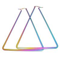 Stainless Steel Hoop Earring, Triangle, fashion jewelry & for woman 