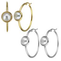 Boucle d'oreille en acier inoxydable Hoop, bijoux de mode & pour femme, plus de couleurs à choisir Vendu par paire