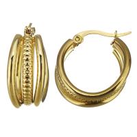 Boucle d'oreille en acier inoxydable Hoop, bijoux de mode & pour femme, Or Vendu par paire