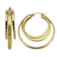 Stainless Steel Hoop Earring, fashion jewelry & for woman, gold 