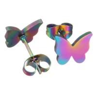 Stainless Steel Stud Earring, Butterfly, fashion jewelry & for woman 