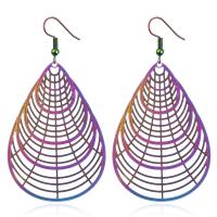 Stainless Steel Drop Earring, Teardrop, plated, for woman & hollow 