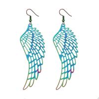 Stainless Steel Drop Earring, Wing Shape, plated, for woman & hollow 