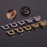 Stainless Steel Ear Piercing Jewelry, plated, micro pave cubic zirconia & for woman & mixed 0.8mm,6mm,3mm 