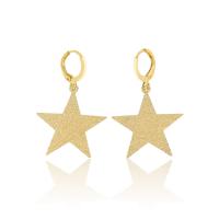 Zinc-Alloy-Huggie-Hoop-Earring, alliage de zinc, étoile, plaqué de couleur d'or KC, pour femme, couleur métallique plaquée Vendu par paire