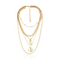 Multi слой ожерелье, цинковый сплав, с 2.75 inch наполнитель цепи, KC Золотой цвет покрытием, Женский & многонитевая, плакирование металлическим цветом, 33cm,54cm, длина:Приблизительно 21.25 дюймовый, продается Strand