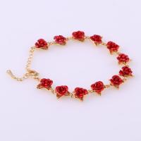 Fashion Zinc Alloy Bracelets, Rose, plated, for woman Approx 8.66 Inch 