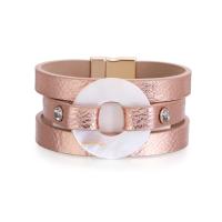 PU Leather Cord Bracelets, fashion jewelry & multilayer & for woman 