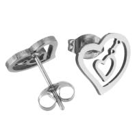 Stainless Steel Stud Earring Set, Heart, fashion jewelry & for woman 