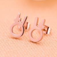 Titanium Steel Stud Earring, plated, cute & for woman, rose gold color 