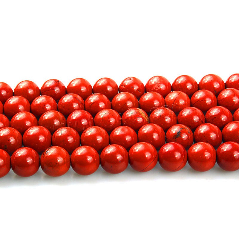 Jaspe Rojo, Esférico, pulido, Bricolaje & diverso tamaño para la opción, Rojo, longitud:aproximado 15 Inch, Vendido por Sarta