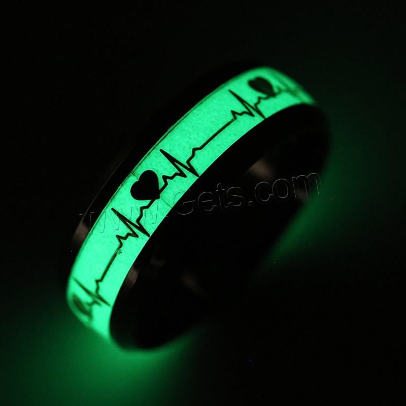 Stainless Steel Finger Ring, plated, Unisex & different size for choice & luminated, metallic color plated, Sold By PC