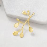 Brass Leaf Pendants, gold color plated, DIY, metallic color plated Approx 1mm 