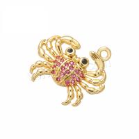 Cubic Zirconia Micro Pave Brass Pendant, Crab, plated, with rhinestone Approx 1.2mm 