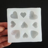 Juego de moldes de epoxi DIY, silicona, Corazón, chapado, Sostenible, 90x90mm, Vendido por UD