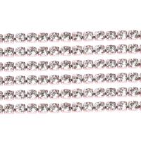 Iron Chain, plated, DIY & micro pave cubic zirconia, silver color 