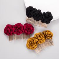 Decorative Hair Combs, Cloth, with Zinc Alloy, fashion jewelry & for woman 