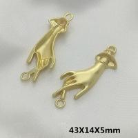 Zinc Alloy Charm Connector, plated, durable & 2/4 loop & for woman, gold 