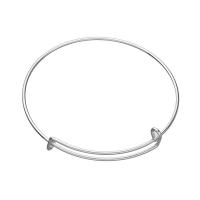 Iron Bangle, silver color plated, adjustable & for woman, Inner Approx 68mm 