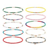 Glass Seed Beads Bracelets, Zinc Alloy, with Seedbead, with 2.8inch extender chain, plated, oval chain & for woman Approx 13.8 Inch 