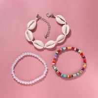 Seashell Bracelets, Shell, plated, three pieces & for woman Approx 7 Inch 