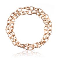Iron Bracelets, plated, multilayer & oval chain & for woman Approx 20.9 Inch 
