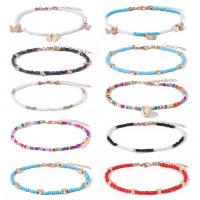 Zinc Alloy Anklet, with Seedbead, plated & for woman Approx 8.3 Inch 
