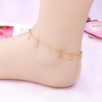 Zinc Alloy Anklet, plated, bar chain & for woman & with rhinestone Approx 9 Inch 