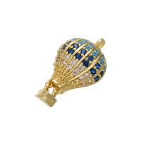 Cubic Zirconia Micro Pave Brass Pendant, Hot Balloon, plated, with rhinestone Approx 1.8mm 