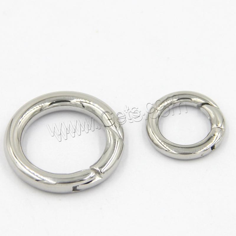 Stainless Steel Spring Ring Clasp, Donut, gold color plated, different size for choice, metallic color plated, Sold By PC